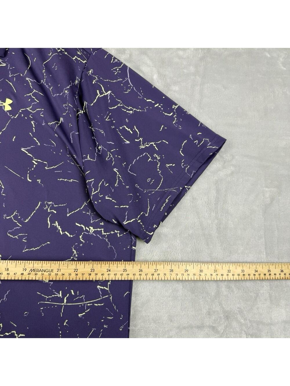 Under Armour Playoff Polo Purple Floral Golf Shirt Men 3XLT Big Tall Golf Preppy - Picture 6 of 8
